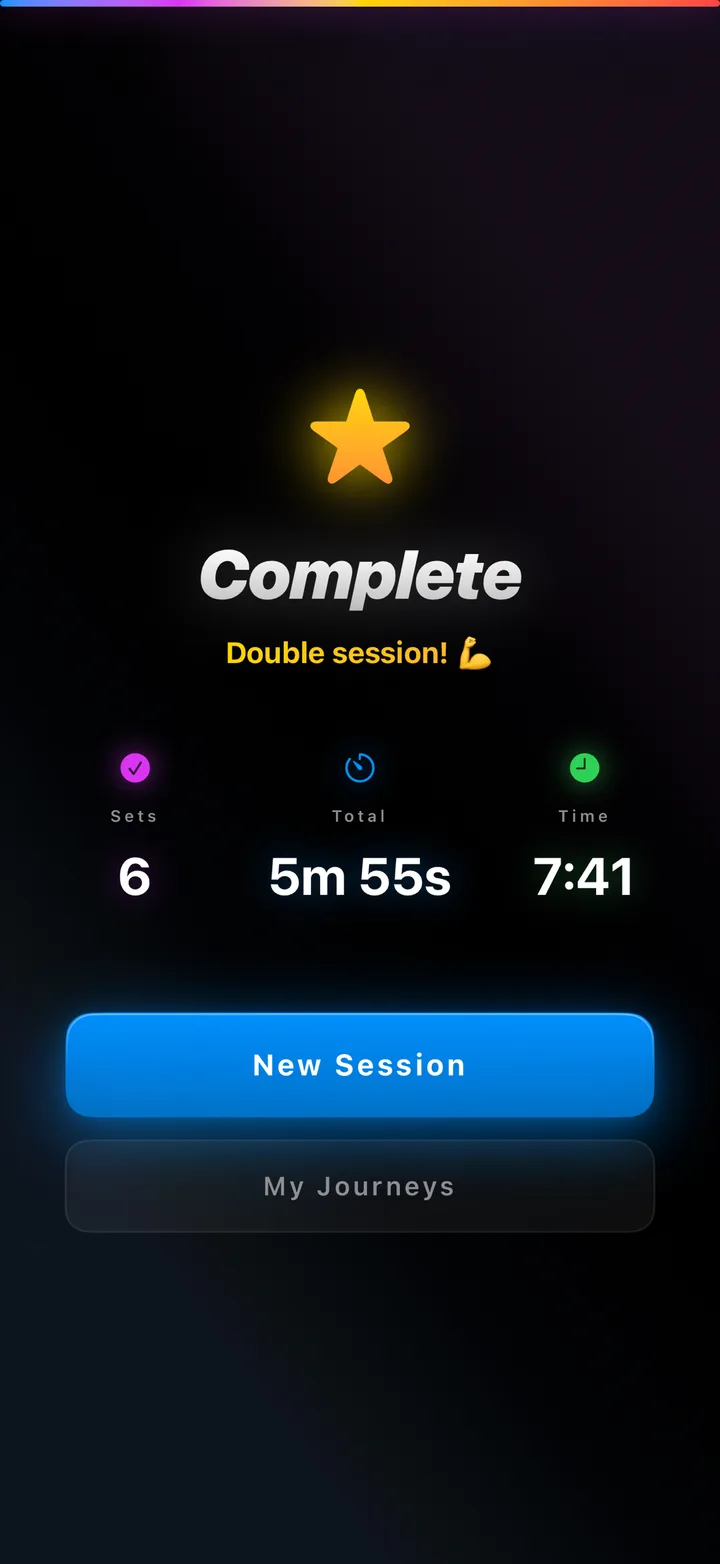 Surge Method workout complete screen