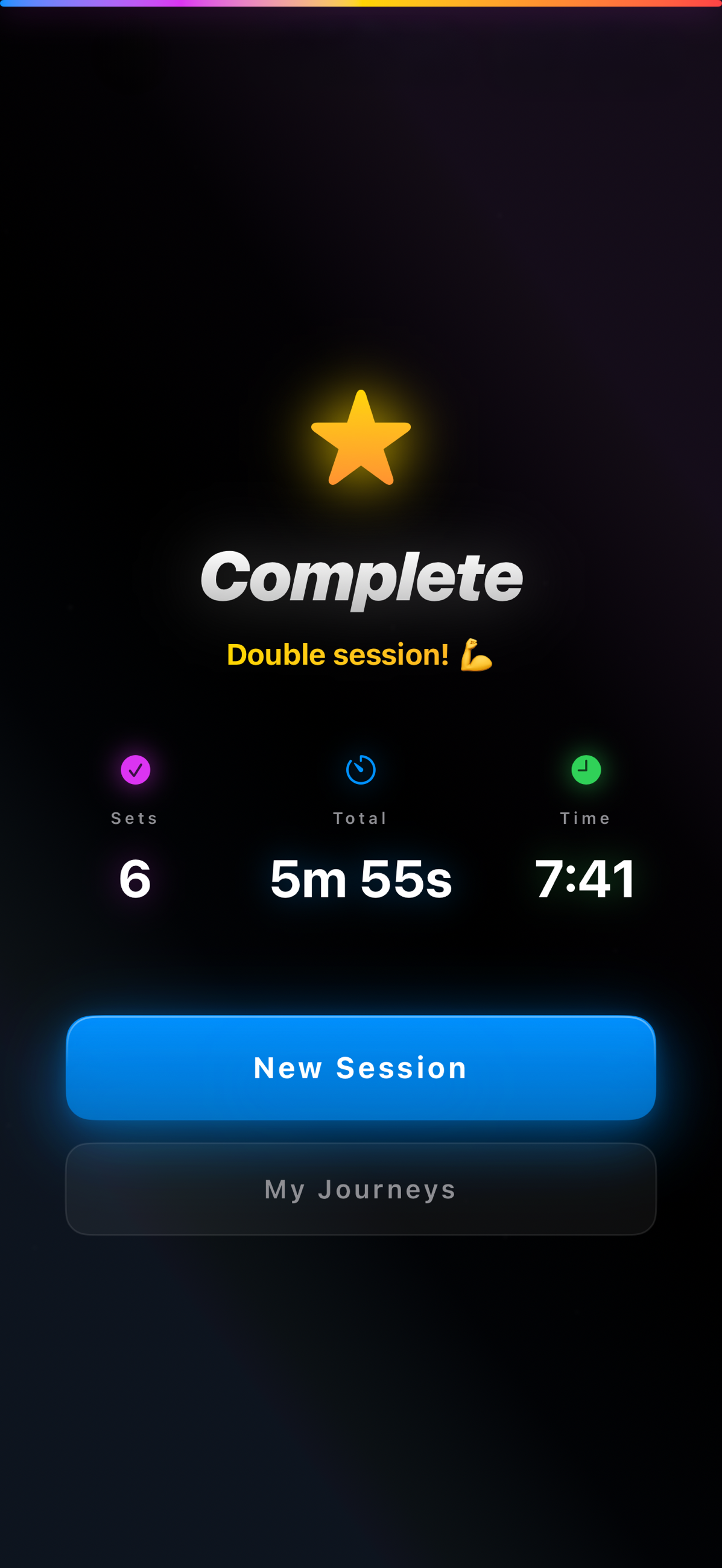 Surge Method workout complete screen