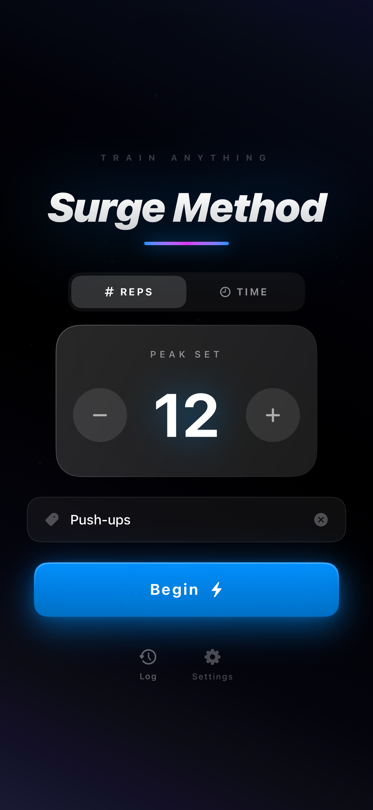 Surge Method setup screen